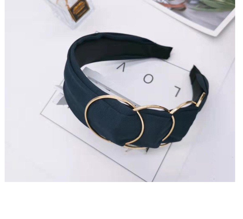 Fashion Black Iron Ring Wide-brimmed Fabric Headband,Head Band