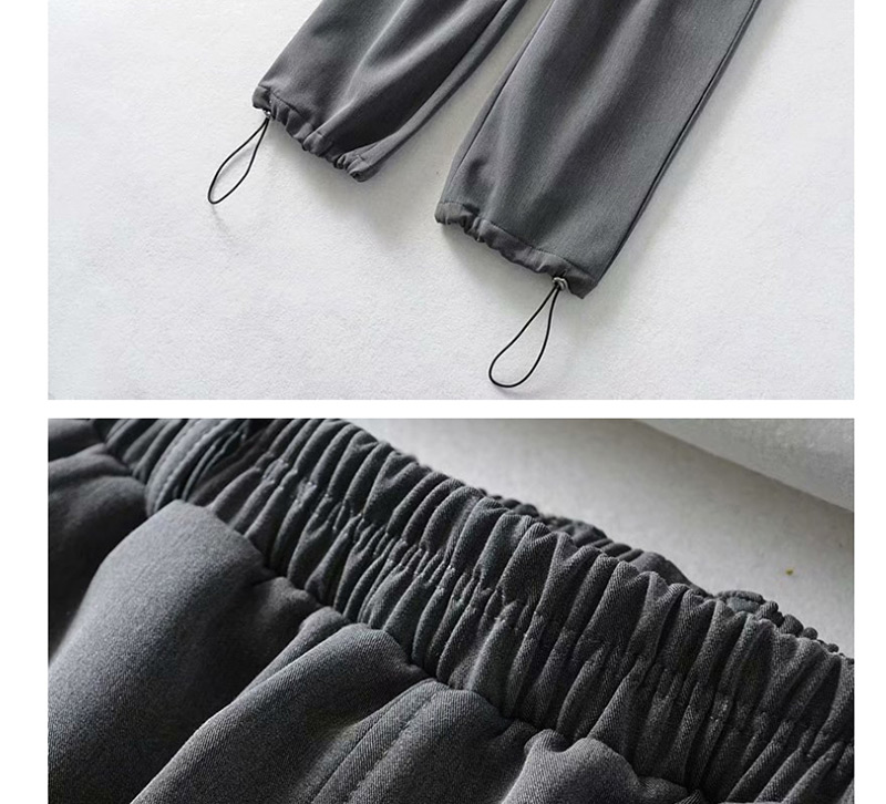 Fashion Black Thick Multi-pocket Lace-up Pants,Pants