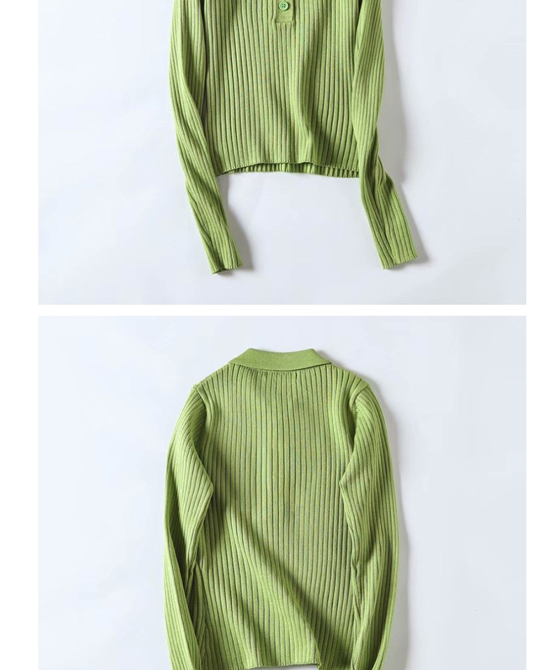 Fashion Apricot Lapel Knit Sweater,Sweater
