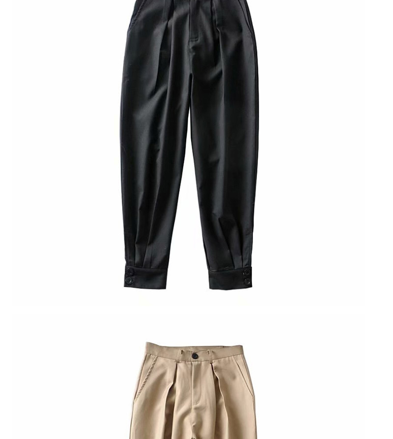 Fashion Black Solid Color Suit Straight Pants,Pants