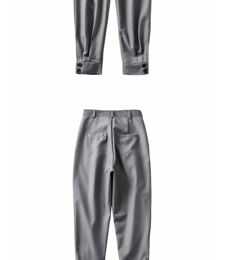 Fashion Gray Solid Color Suit Straight Pants,Pants