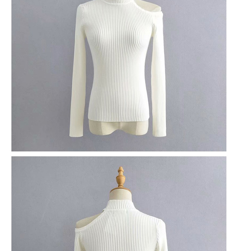 Fashion Black Single Shoulder Sweater Sweater,Sweater