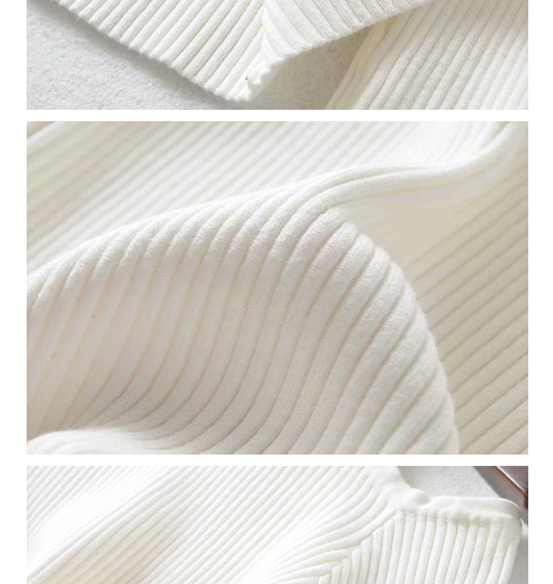 Fashion White Single Shoulder Sweater Sweater,Sweater