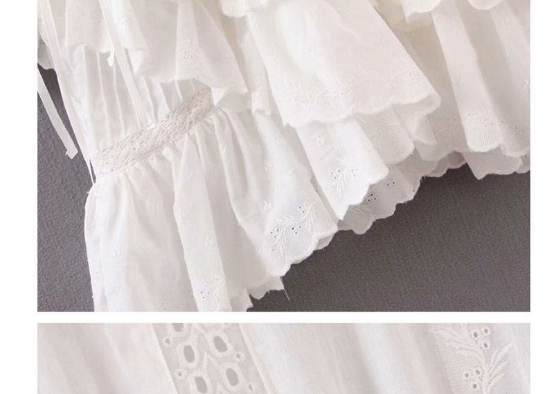 Fashion White Lace Openwork Stitching Fishtail Dress,Mini & Short Dresses