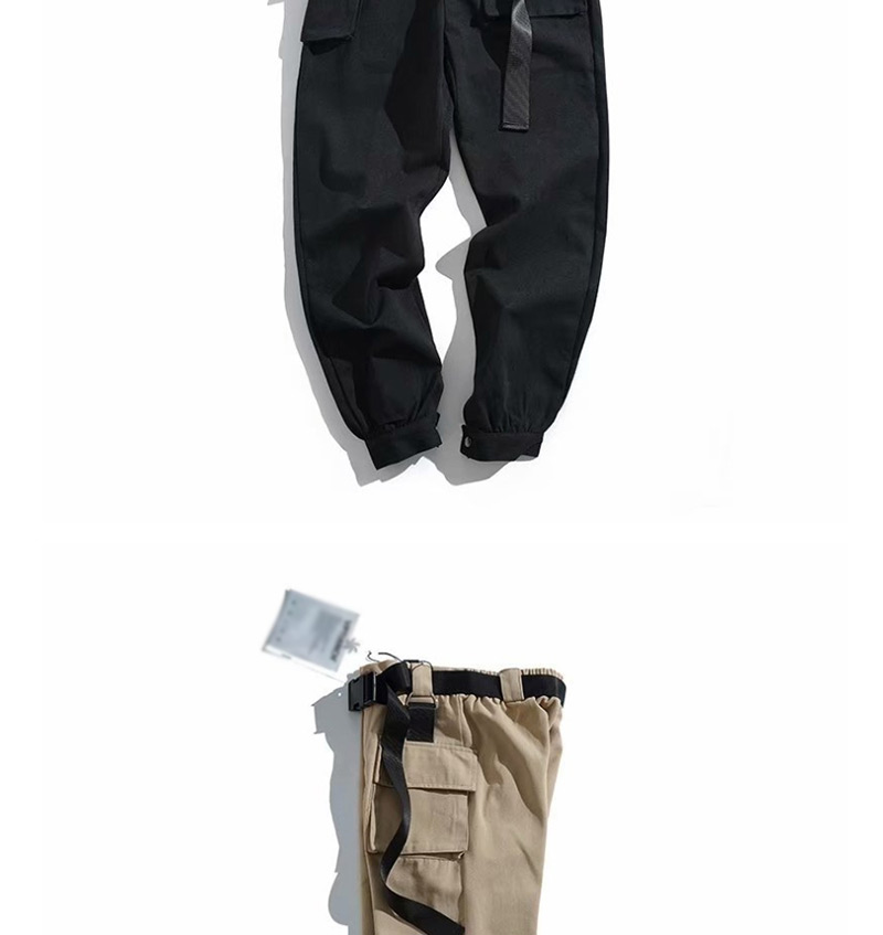 Fashion Black Front Three-dimensional Pocket Straight Pants,Pants
