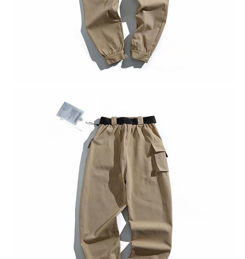 Fashion Army Green Front Three-dimensional Pocket Straight Pants,Pants