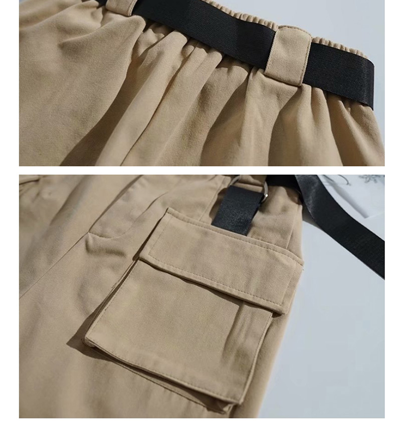 Fashion Army Green Front Three-dimensional Pocket Straight Pants,Pants