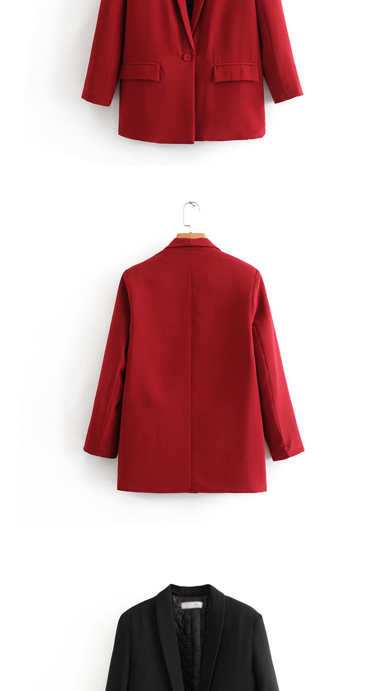 Fashion Red Front Button Pocket And Cotton Suit,Coat-Jacket