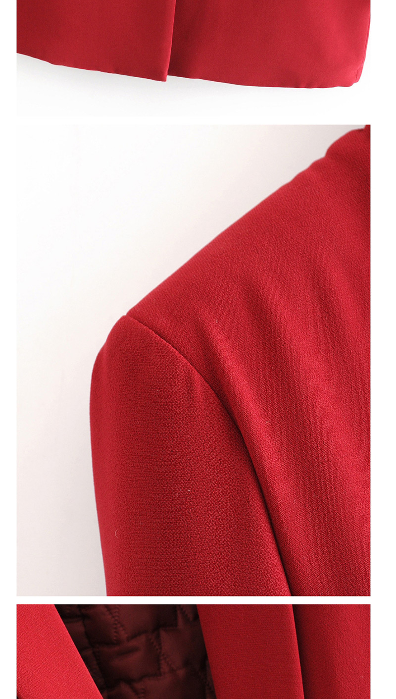 Fashion Red Front Button Pocket And Cotton Suit,Coat-Jacket