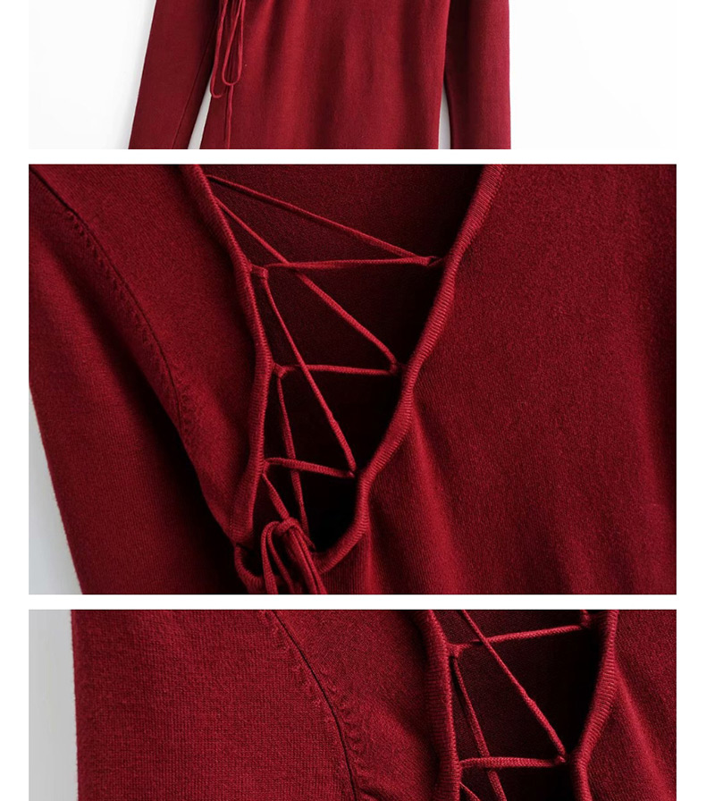Fashion Beige Diagonal Collar String Knit Dress,Long Dress