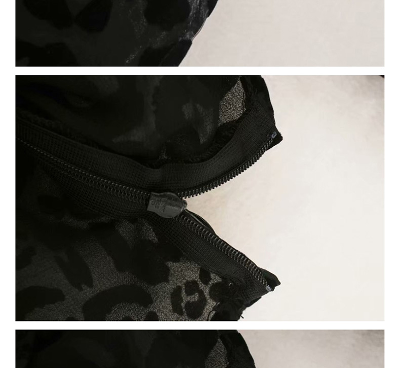 Fashion Black Animal Print Printed Transparent Shirt,Blouses
