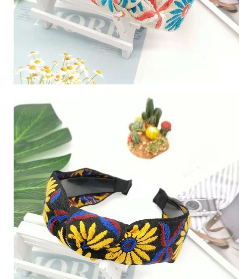 Fashion Beige Sun Flower Headband Bow Headband,Hair Ribbons