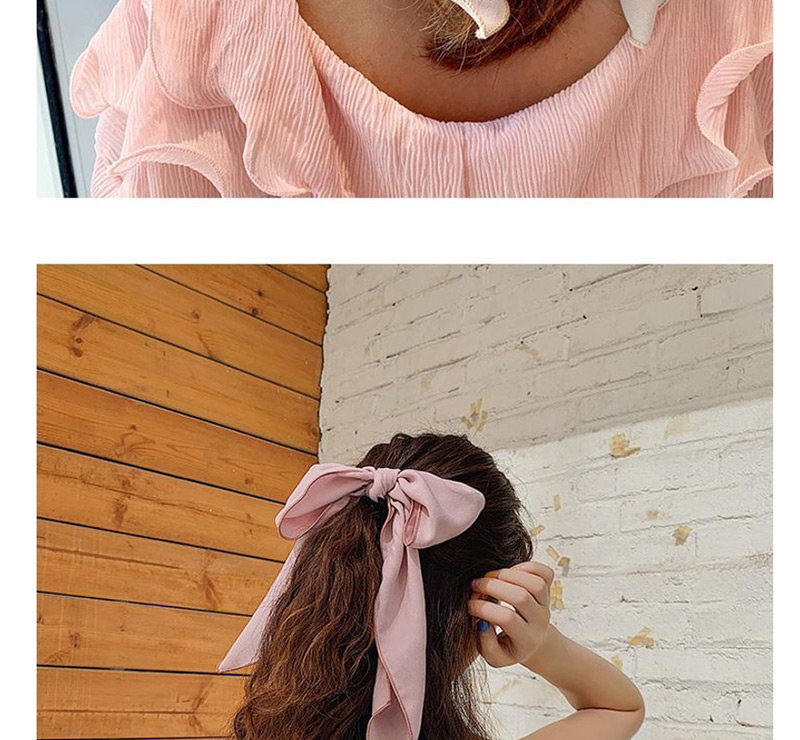 Fashion Apricot Bow Hairline Bow Floating Bandwidth Side Fabric Hair Ring,Hair Ring