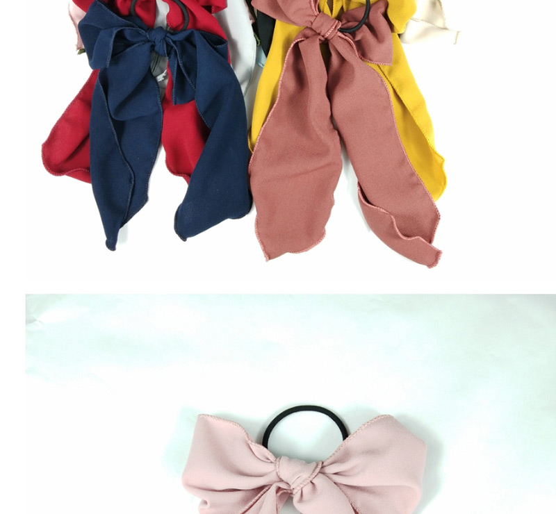 Fashion Navy Blue Bow Rope Bow Floating Bandwidth Side Fabric Hair Ring,Hair Ring