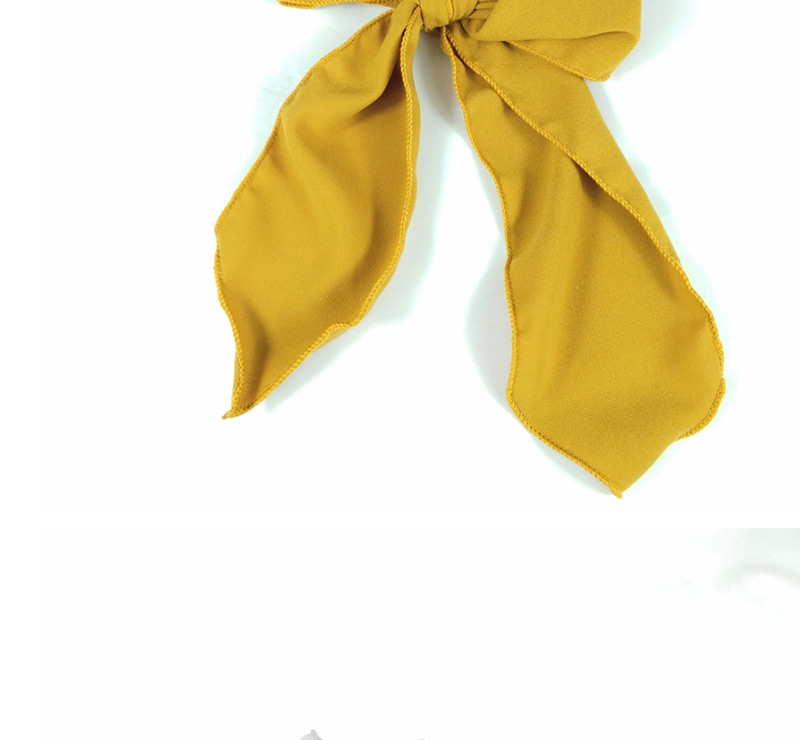 Fashion Yellow Bow Hairline Bow Floating Bandwidth Side Fabric Hair Ring,Hair Ring