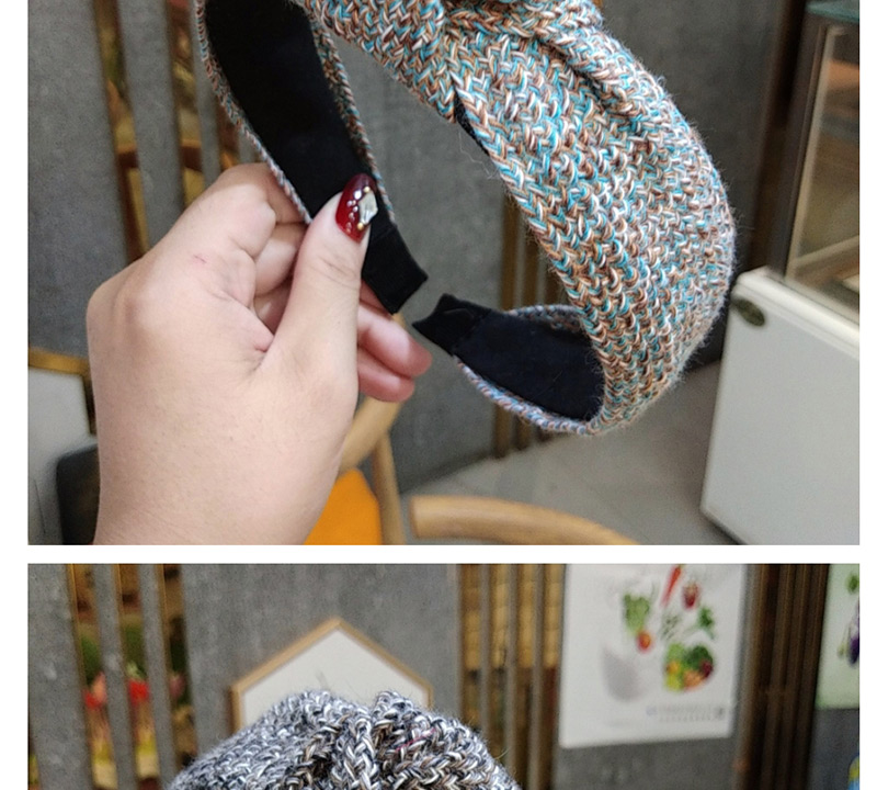 Fashion Brown Yarn-dyed Yarn Knotted Headband Knitting Knotted Knit Headband,Head Band