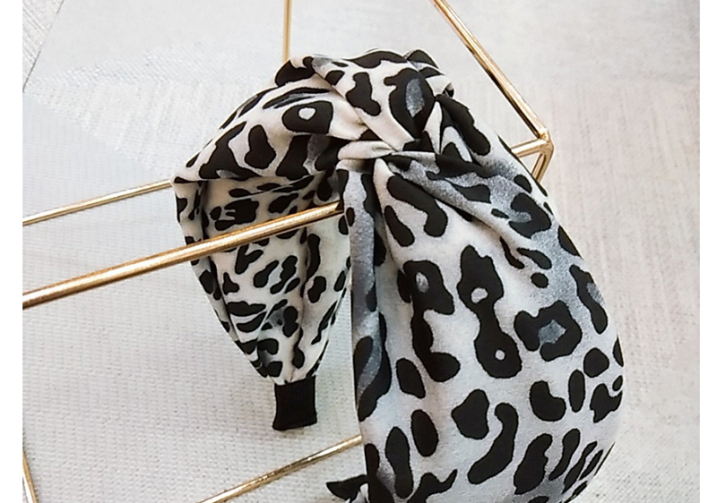 Fashion Beige Leopard Print Wide-edge Cross-twisted Headband,Head Band