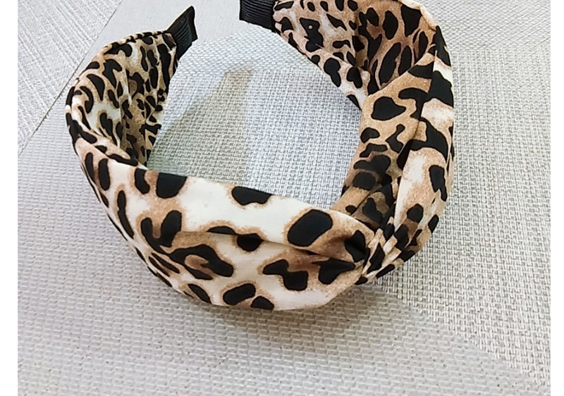 Fashion Brown Leopard Wide-edge Cross-twisted Headband,Head Band