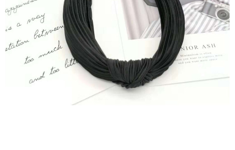Fashion Black Fabric Pleated Slip Headband,Head Band
