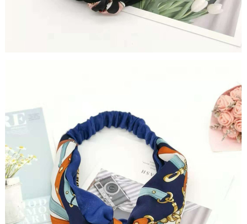 Fashion Yellow Two-tone Braided Hair Band Chain Pattern Wide Woven Color Matching Headband,Hair Ribbons