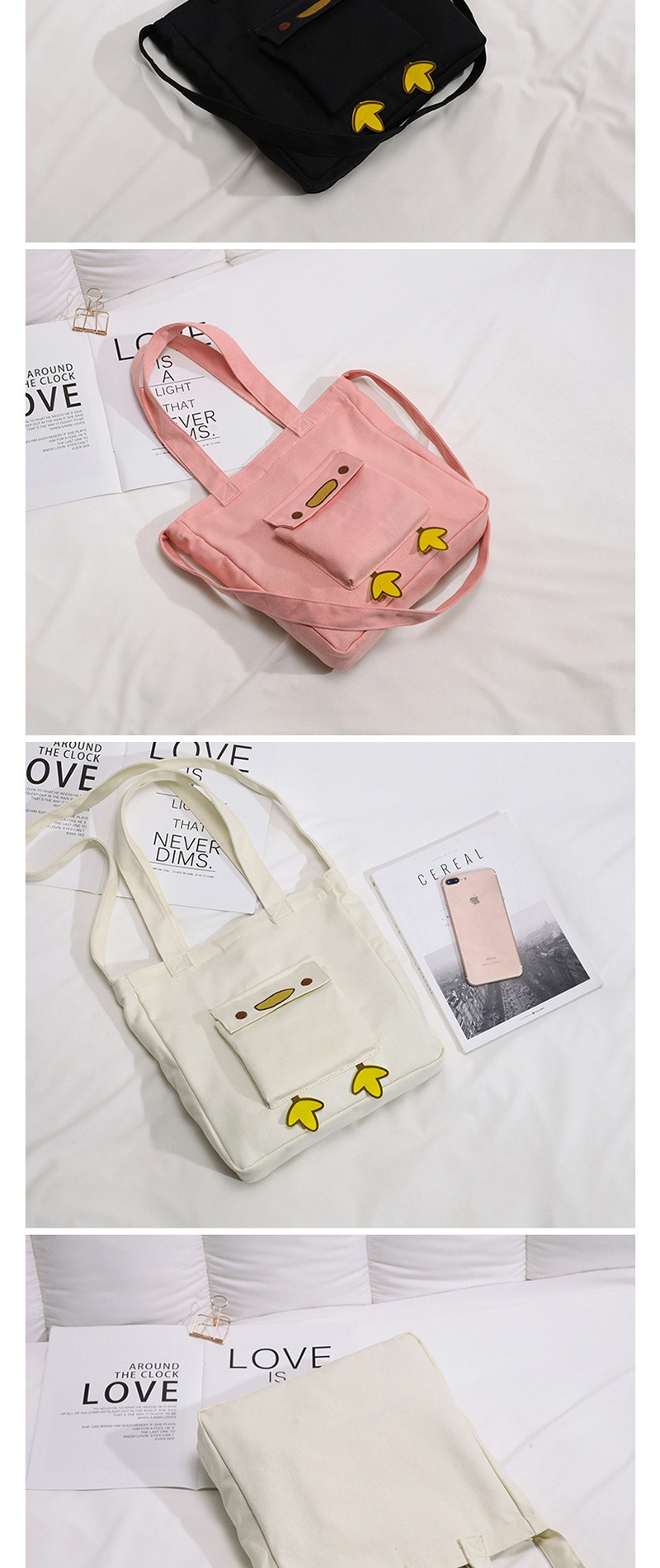 Fashion Pink Canvas Shoulder Bag,Handbags