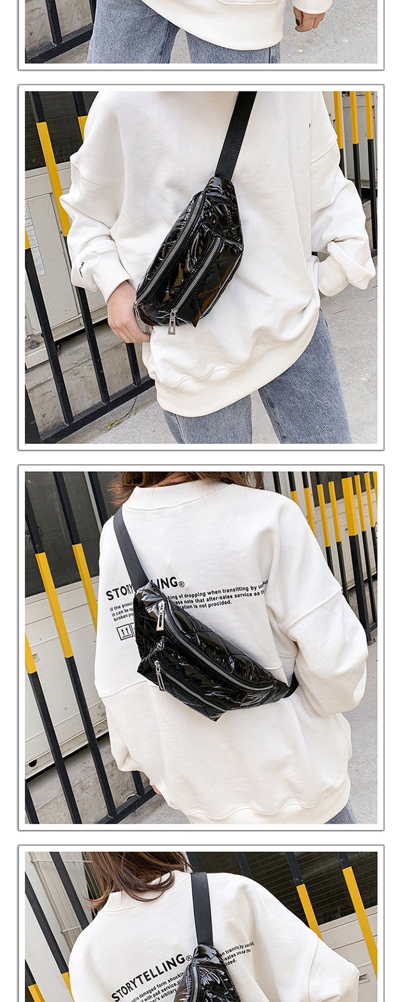 Fashion Gray Space Cotton Chest Bag,Shoulder bags