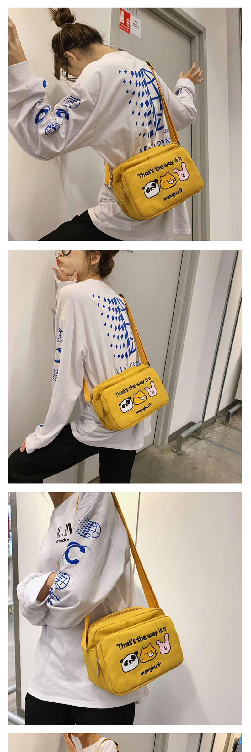 Fashion Yellow Child Cartoon Panda Crossbody Shoulder Bag,Shoulder bags