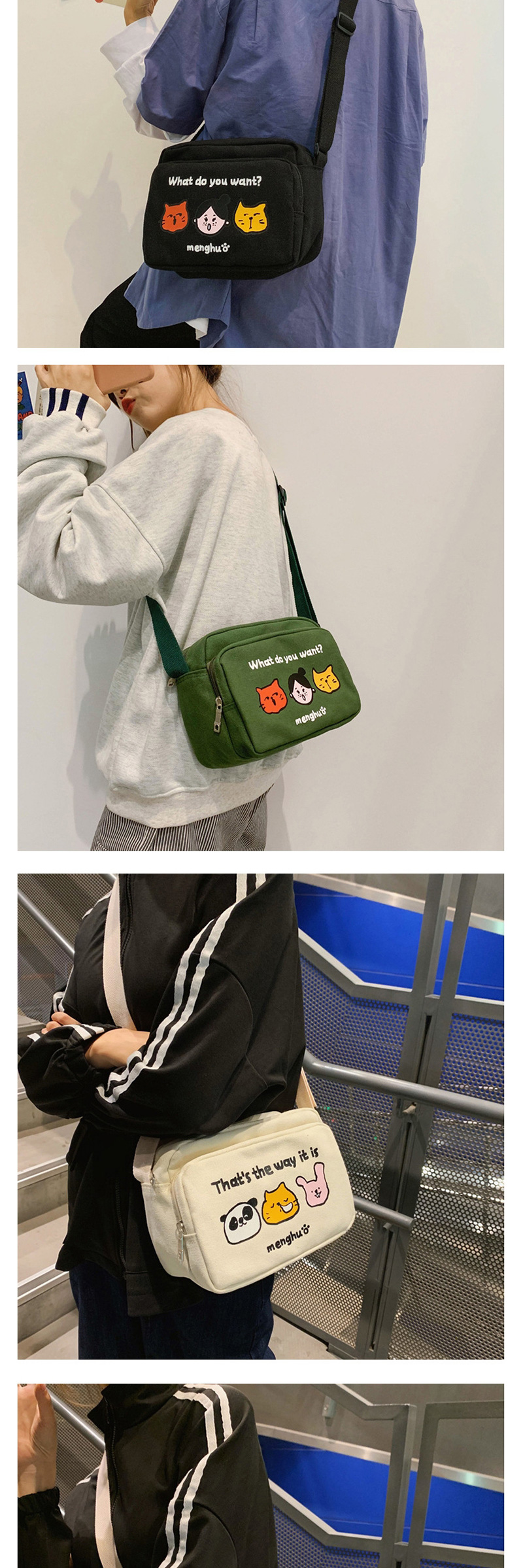 Fashion Green Panda Cartoon Panda Crossbody Shoulder Bag,Shoulder bags