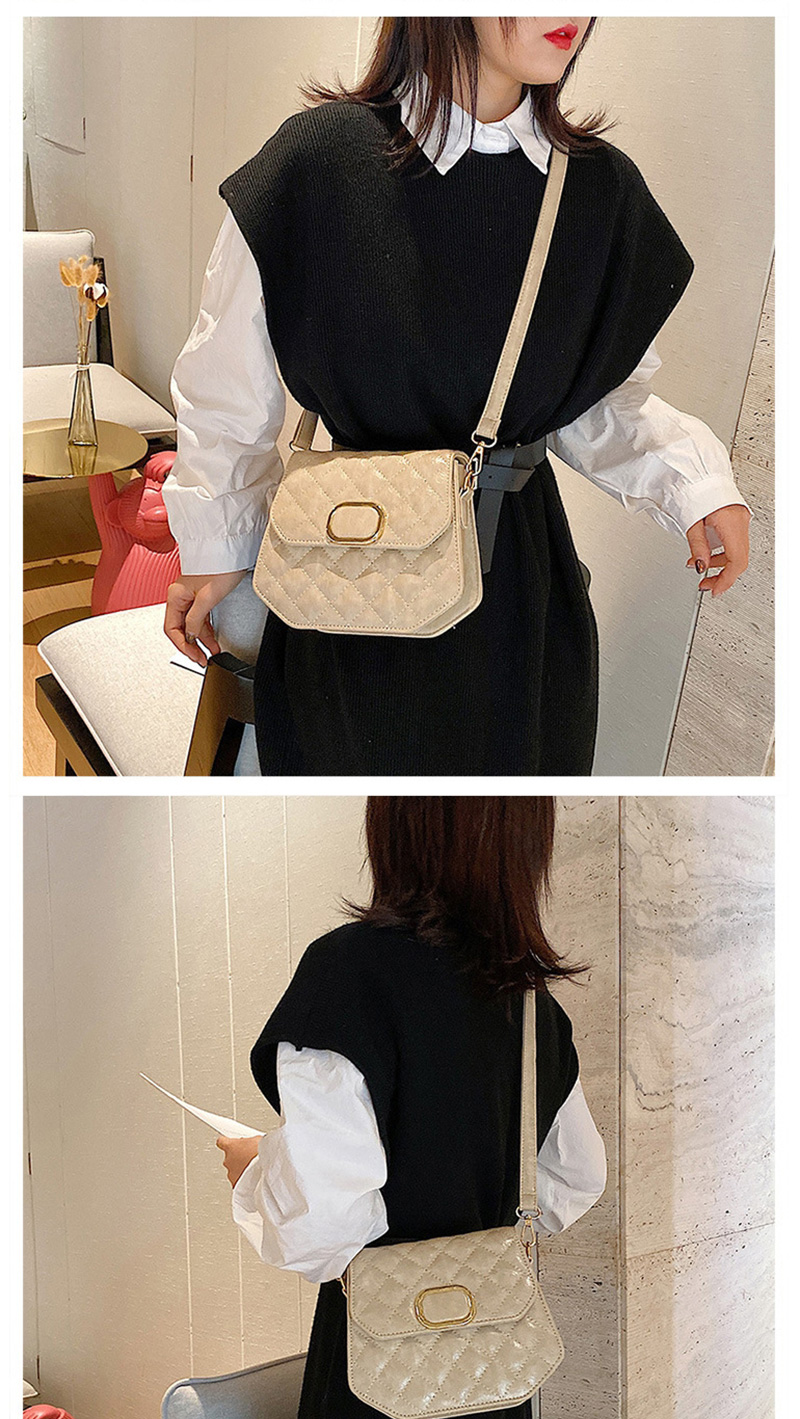 Fashion White Lingge Single Shoulder Messenger Bag,Shoulder bags