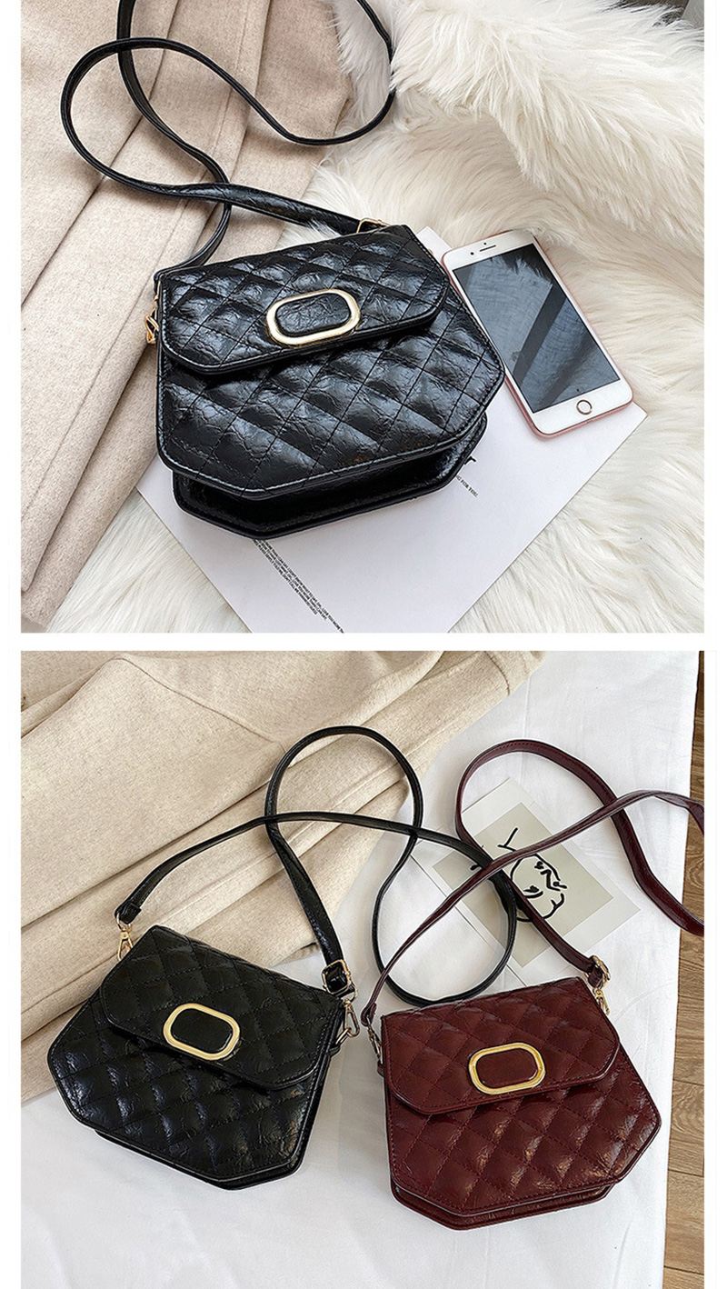 Fashion Black Lingge Single Shoulder Messenger Bag,Shoulder bags