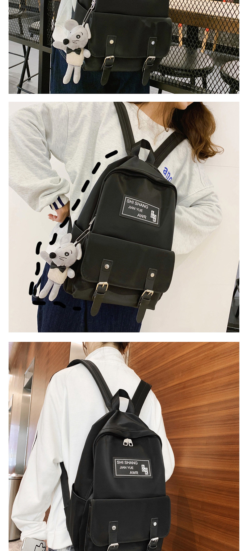 Fashion Dark Gray Belt Shoulder Bag,Backpack