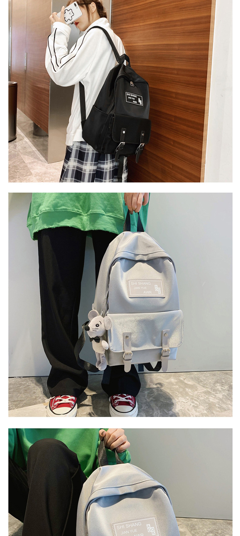 Fashion Dark Gray Belt Shoulder Bag,Backpack