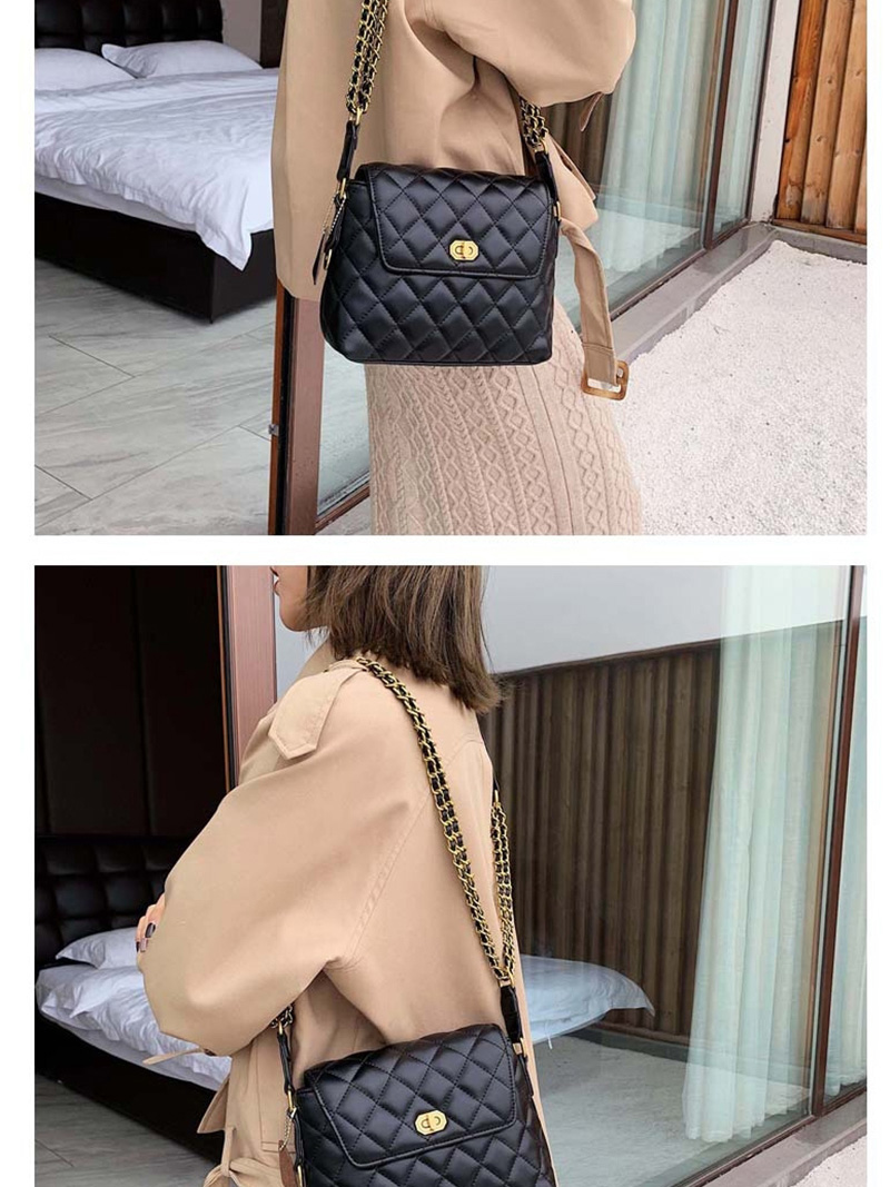 Fashion Black Chain Rhombic Shoulder Messenger Bag,Shoulder bags