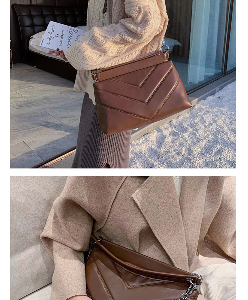 Fashion Coffee Color Embroidery Line Shoulder Bag,Shoulder bags