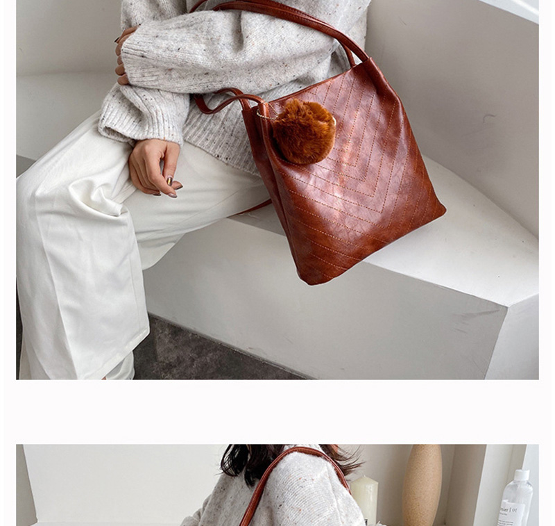 Fashion Red Wine Embroidered Wool Ball Shoulder Messenger Bag,Shoulder bags