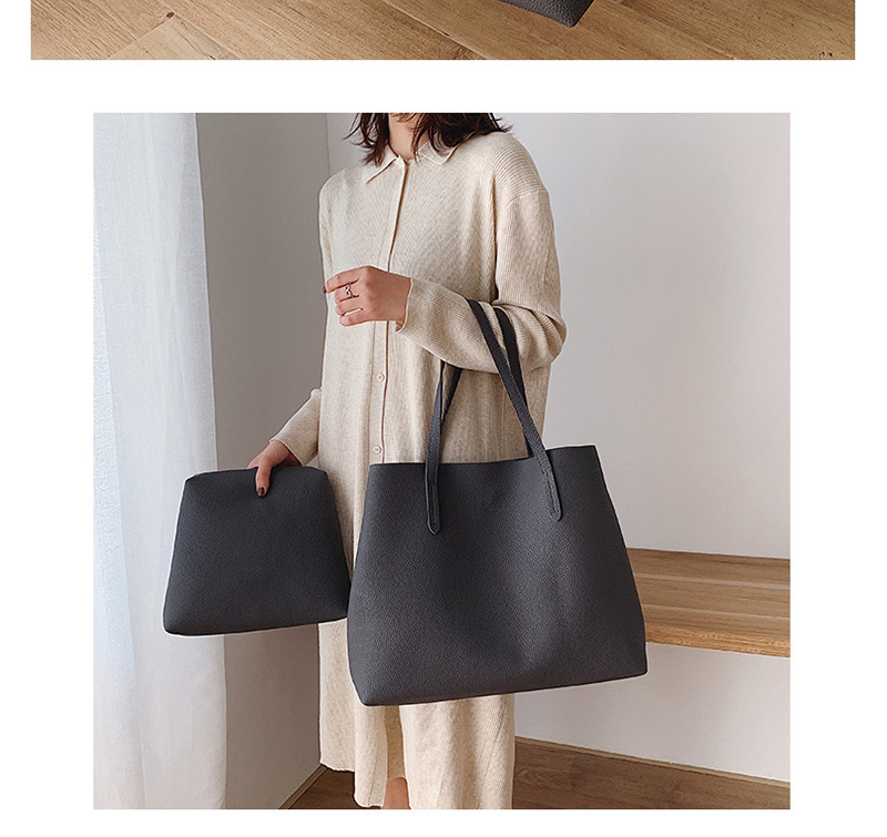 Fashion Light Grey Solid Color Shoulder Bag,Messenger bags