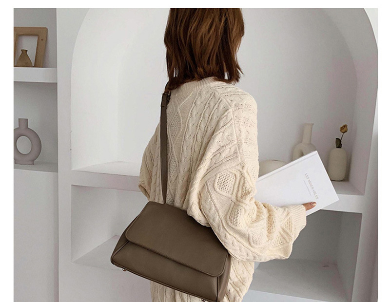 Fashion Brown Flap One Shoulder Messenger Bag,Shoulder bags