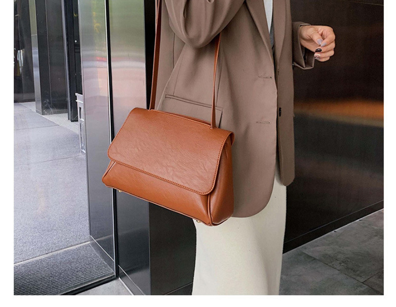 Fashion Black Flap One Shoulder Messenger Bag,Shoulder bags