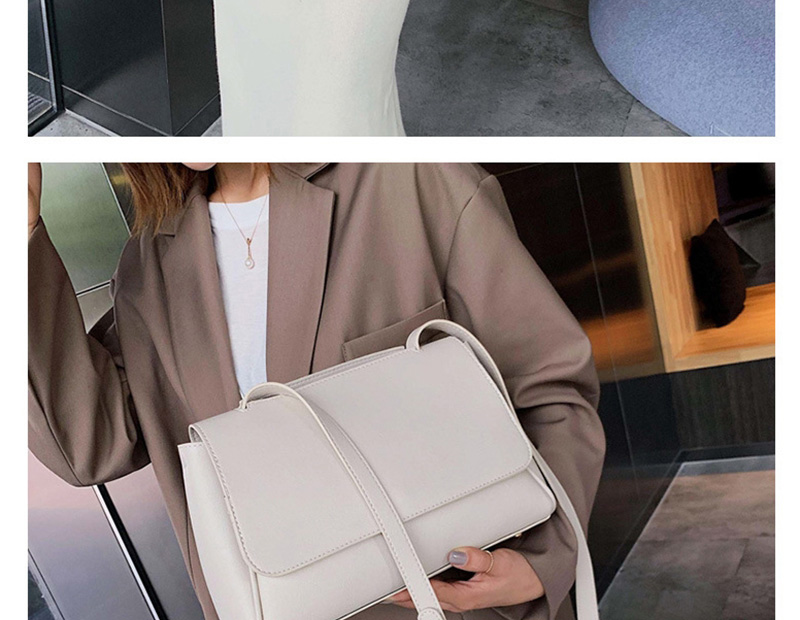 Fashion White Flap One Shoulder Messenger Bag,Shoulder bags