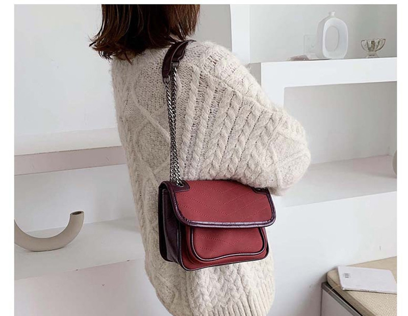 Fashion Red Wine Chain Shoulder Messenger Bag,Shoulder bags
