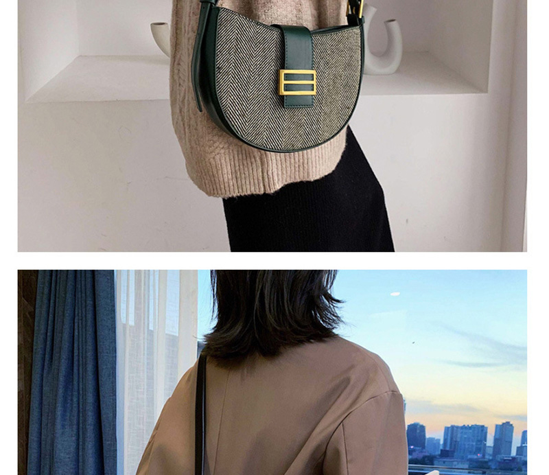 Fashion Green Wide Shoulder Strap Contrast Shoulder Crossbody Bag,Shoulder bags