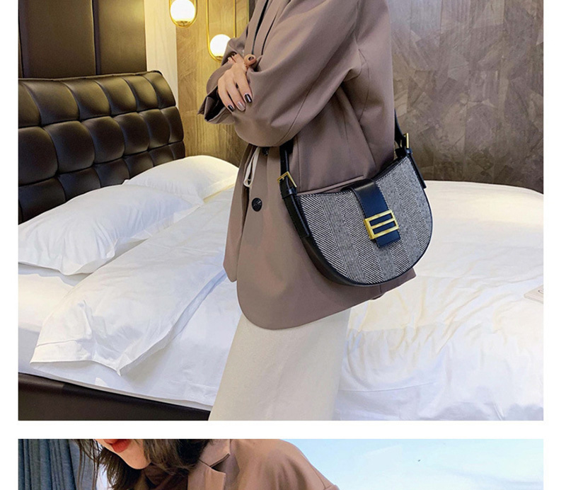Fashion Brown Wide Shoulder Strap Contrast Shoulder Crossbody Bag,Shoulder bags