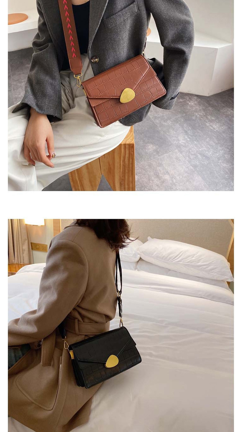 Fashion Black Broadband Stone Pattern Shoulder Messenger Bag,Shoulder bags