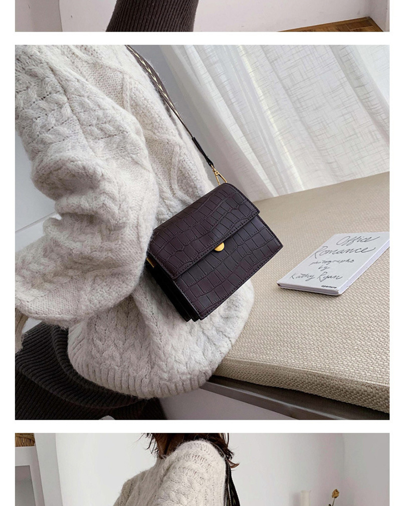Fashion Caramel Colour Stone Pattern Wide Shoulder Strap Shoulder Messenger Bag,Shoulder bags