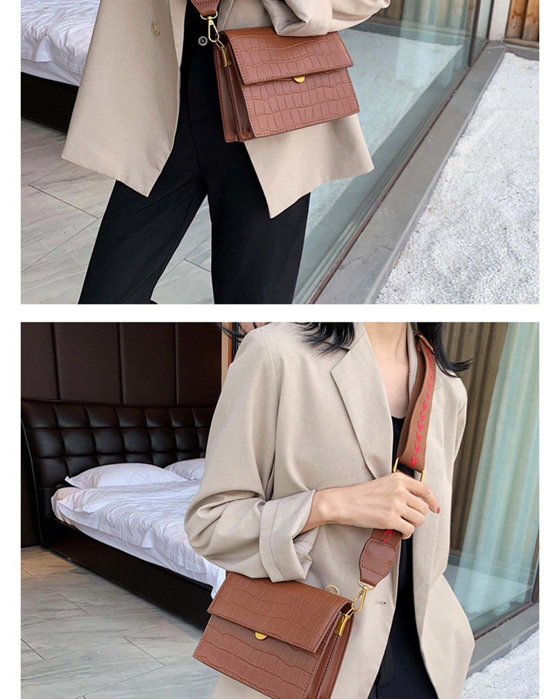 Fashion Black Stone Pattern Wide Shoulder Strap Shoulder Messenger Bag,Shoulder bags