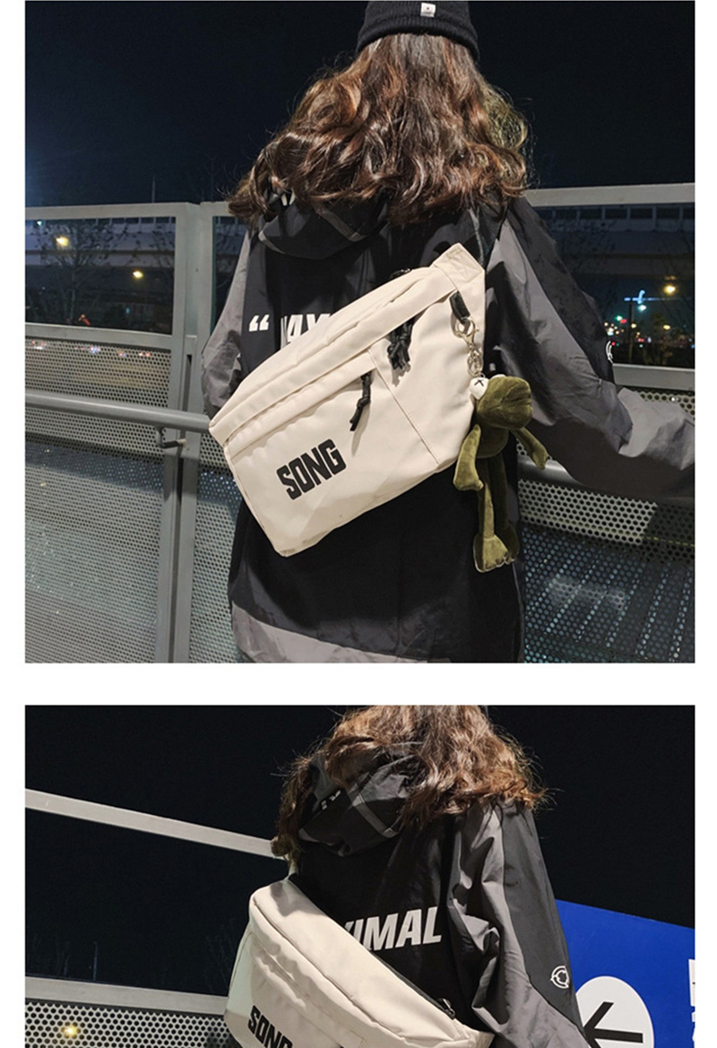 Fashion Gray Letter Embroidery Crossbody Chest Bag,Shoulder bags