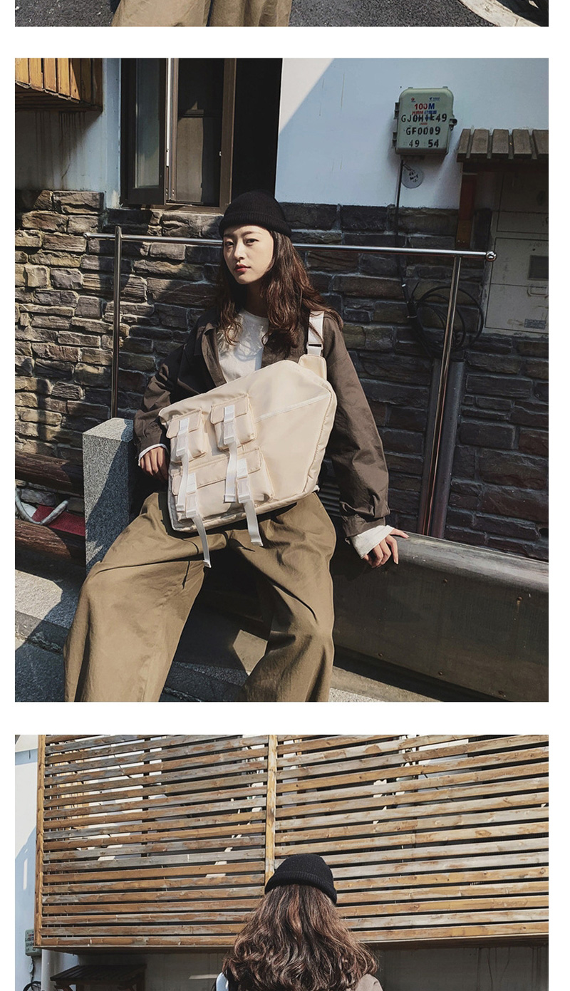 Fashion Khaki Webbing Buckle Crossbody Shoulder Bag,Shoulder bags