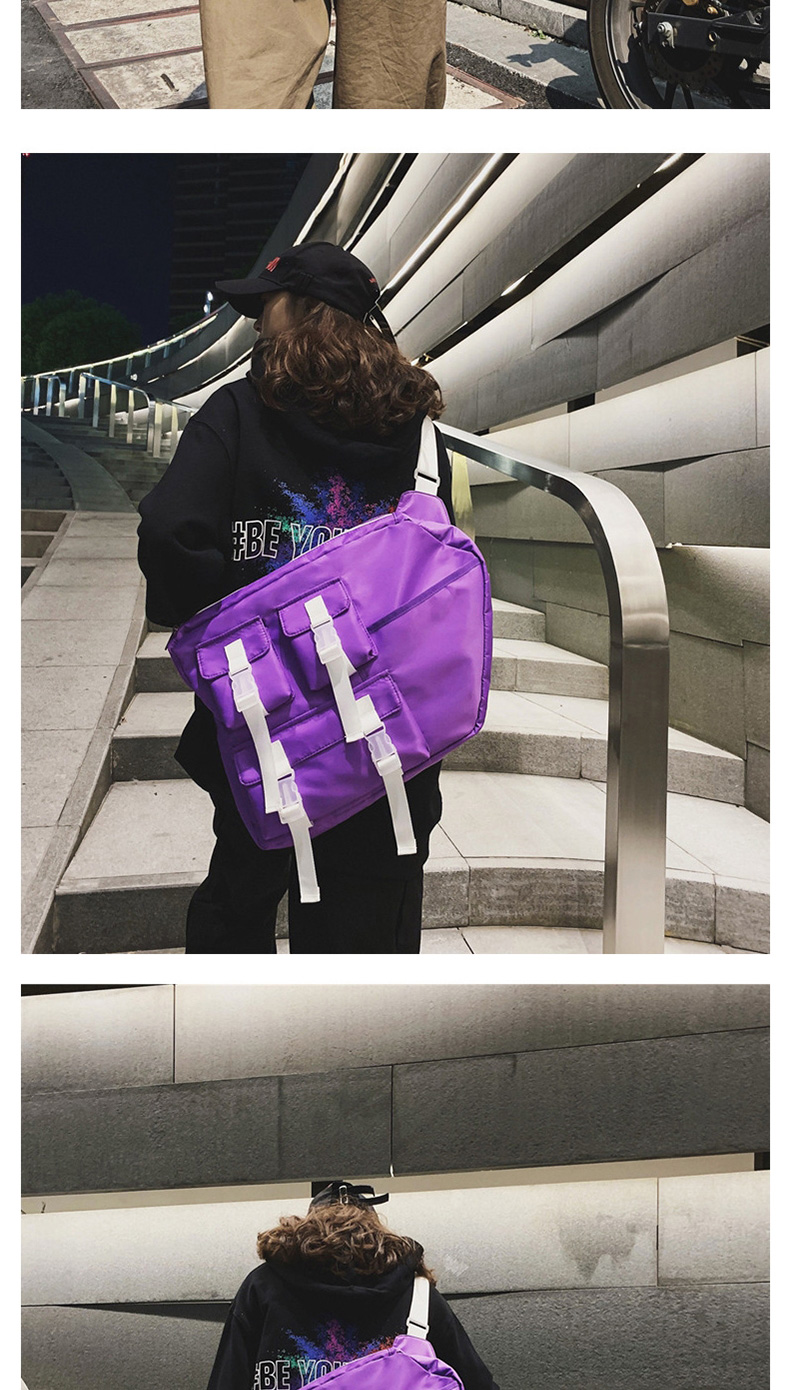 Fashion Purple Webbing Buckle Crossbody Shoulder Bag,Shoulder bags