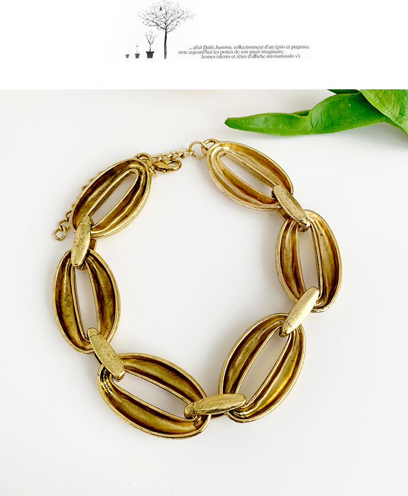Fashion Gold Alloy Oval Chain Necklace,Chains