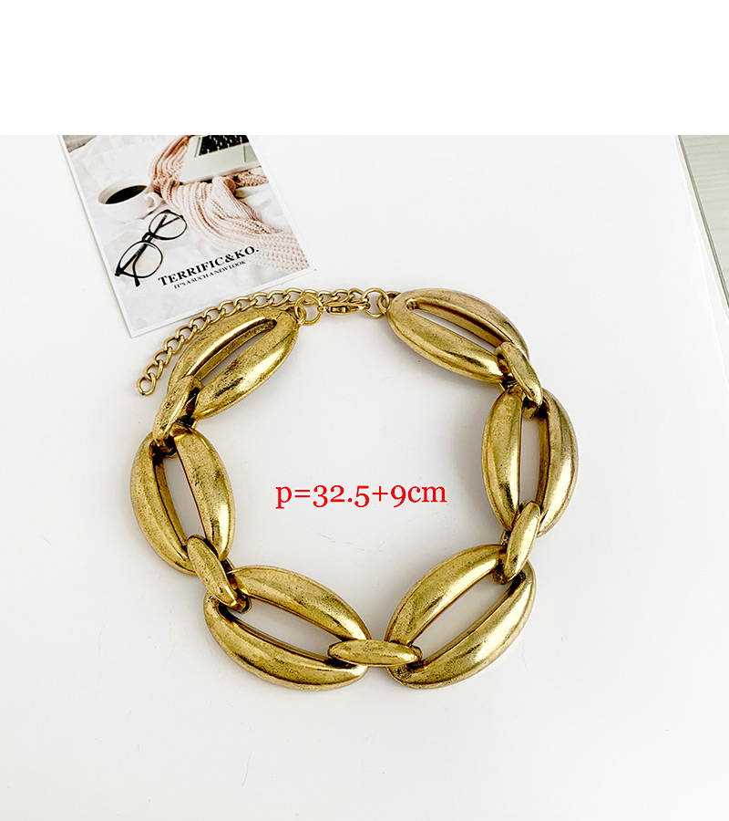 Fashion Gold Alloy Oval Chain Necklace,Chains